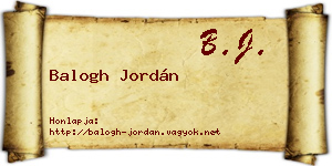 Balogh Jordán névjegykártya